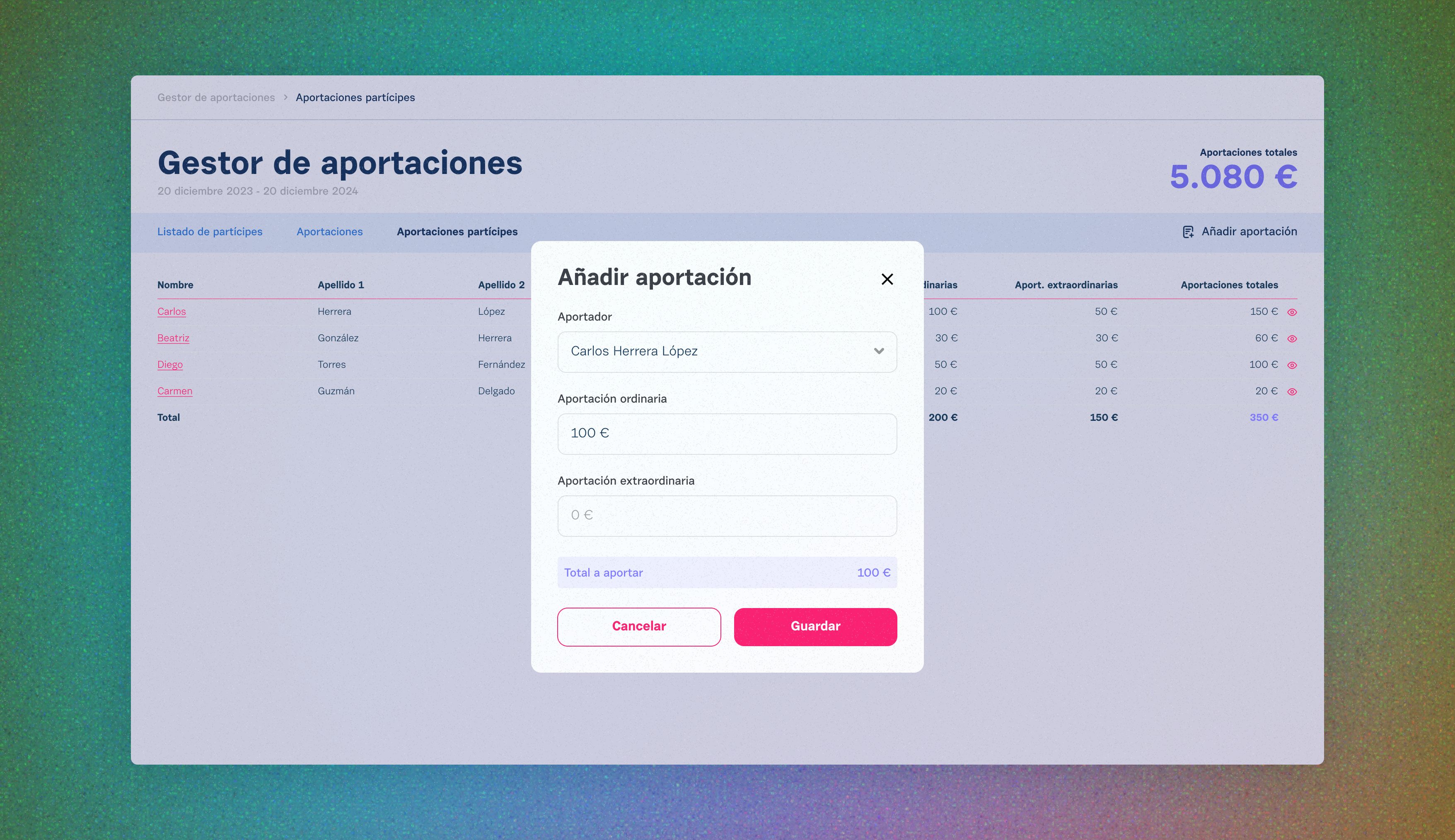 Contribution manager